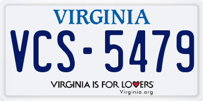 VA license plate VCS5479