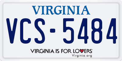 VA license plate VCS5484