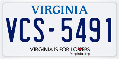 VA license plate VCS5491