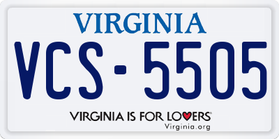 VA license plate VCS5505