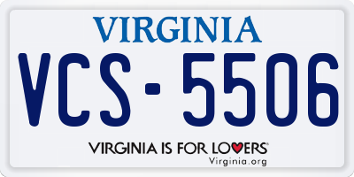 VA license plate VCS5506