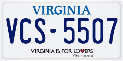 VA license plate VCS5507
