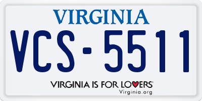 VA license plate VCS5511