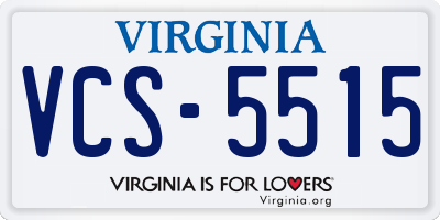 VA license plate VCS5515