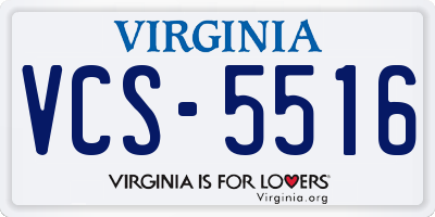 VA license plate VCS5516
