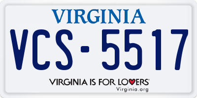 VA license plate VCS5517