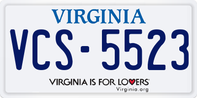 VA license plate VCS5523