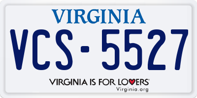 VA license plate VCS5527
