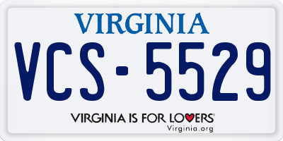 VA license plate VCS5529