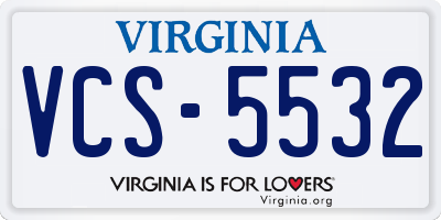 VA license plate VCS5532