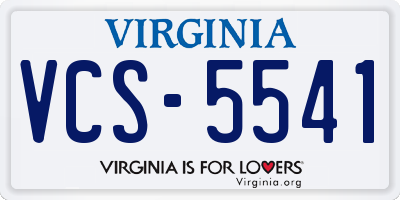 VA license plate VCS5541