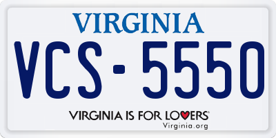 VA license plate VCS5550
