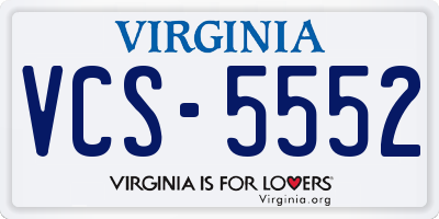 VA license plate VCS5552