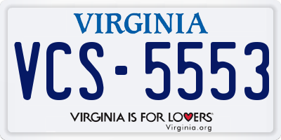 VA license plate VCS5553