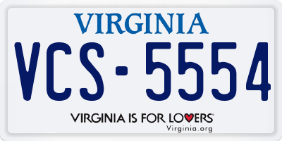 VA license plate VCS5554