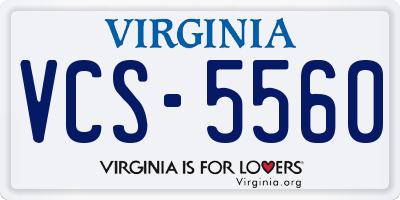 VA license plate VCS5560