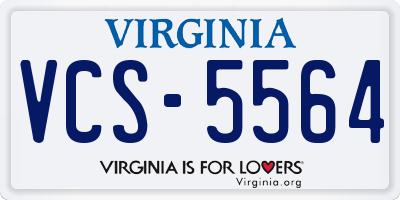 VA license plate VCS5564