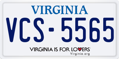VA license plate VCS5565