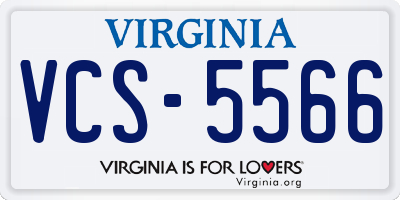 VA license plate VCS5566