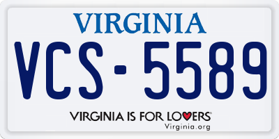 VA license plate VCS5589