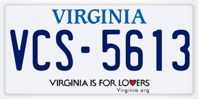 VA license plate VCS5613