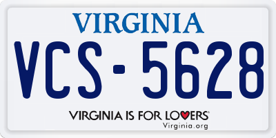 VA license plate VCS5628