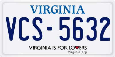 VA license plate VCS5632