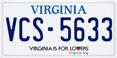 VA license plate VCS5633
