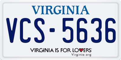 VA license plate VCS5636