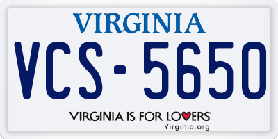 VA license plate VCS5650