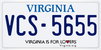 VA license plate VCS5655
