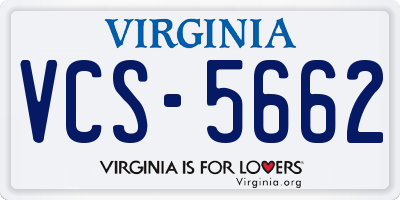 VA license plate VCS5662