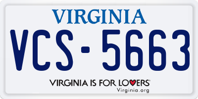 VA license plate VCS5663