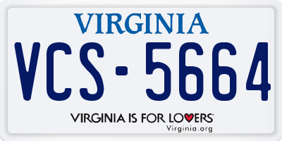 VA license plate VCS5664