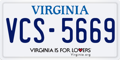 VA license plate VCS5669