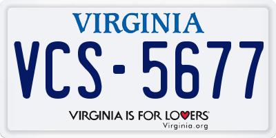 VA license plate VCS5677