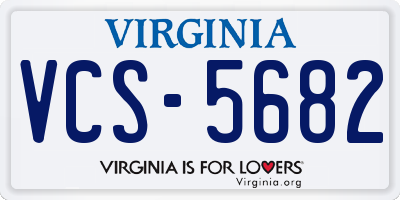 VA license plate VCS5682