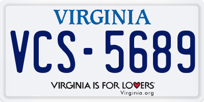 VA license plate VCS5689