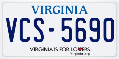 VA license plate VCS5690