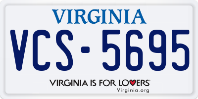 VA license plate VCS5695