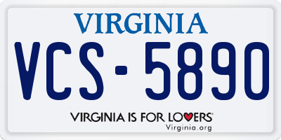 VA license plate VCS5890