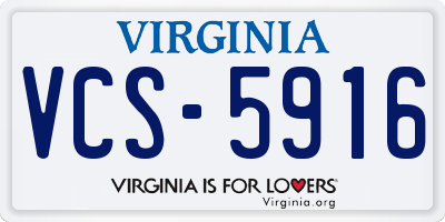 VA license plate VCS5916
