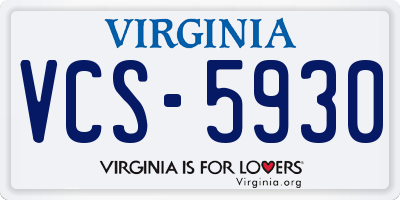 VA license plate VCS5930