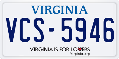 VA license plate VCS5946