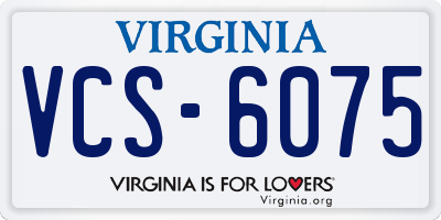 VA license plate VCS6075