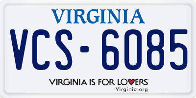 VA license plate VCS6085