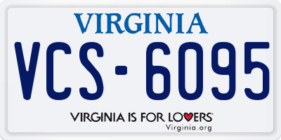 VA license plate VCS6095