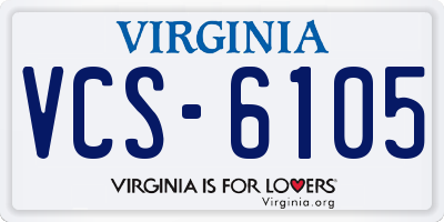 VA license plate VCS6105