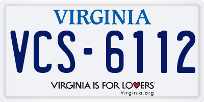 VA license plate VCS6112