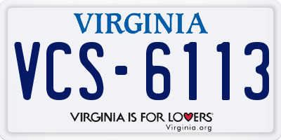 VA license plate VCS6113
